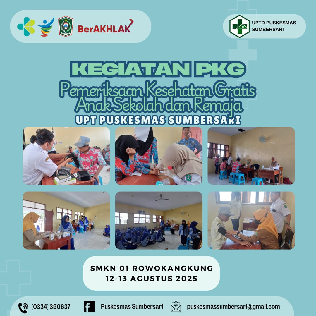Puskesmas Sumbersari Gelar Cek Kesehatan Gratis untuk Anak Sekolah di Kecamatan Rowokangkung